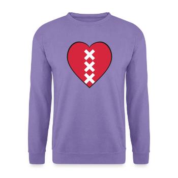 Amsterdam Herz XXX St. Andreas Kreuz Rotes Souvenir - Unisex Pullover - Lavendel - Vorne