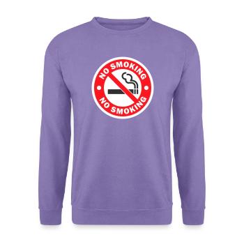Aufkleber zum Rauchverbotswarnschild - Unisex Pullover - Lavendel - Vorne