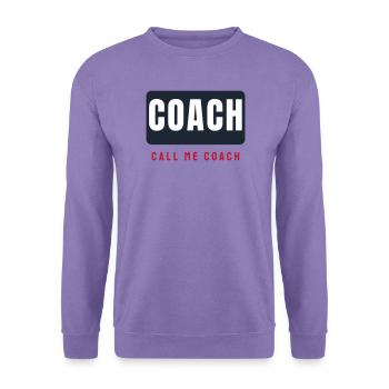 Coach Schriftzug Balken - Trainer Team Sport - Unisex Pullover - Lavendel - Vorne