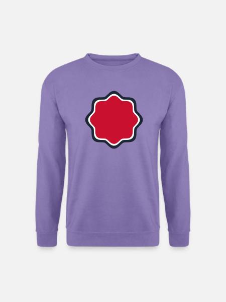 Emblem Rahmen Rot - Wunschtext Selbst Gestalten - Unisex Pullover - Lavendel