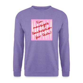 Danke Dankeschön Maus - Unisex Pullover - Lavendel - Vorne