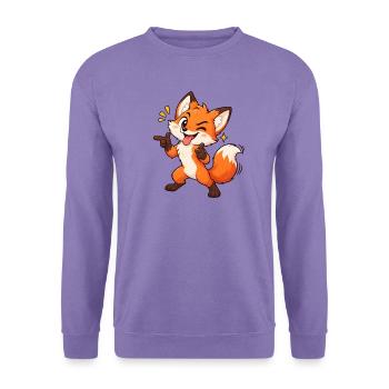 Fröhlicher Fuchs Cartoon - Unisex Pullover - Lavendel - Vorne