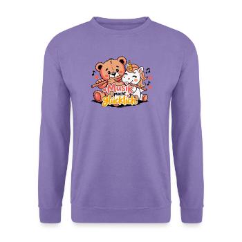 Blockflöte - Musik macht glücklich - Unisex Pullover - Lavendel - Vorne