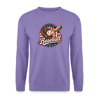 Vintage Baseball Flag - Unisex Pullover - Lavendel - Vorne