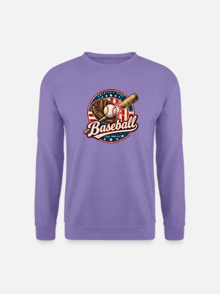 Vintage Baseball Flag - Unisex Pullover - Lavendel