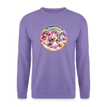 Festliche Regenbogeneinhörner - Unisex Pullover - Lavendel - Vorne