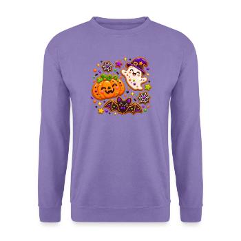 Süße Halloween-Kekse mit Kürbis,Geist & Fledermaus - Unisex Pullover - Lavendel - Vorne