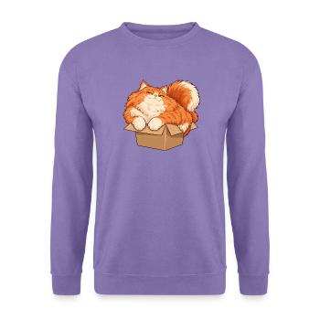 Katze im kleinen Karton - Unisex Pullover - Lavendel - Vorne