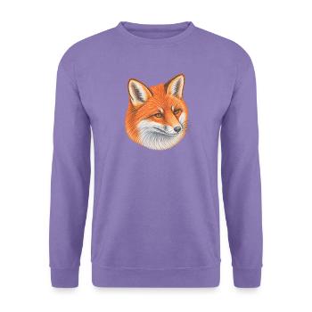 Roter Fuchs illustriert hell und warm - Unisex Pullover - Lavendel - Vorne