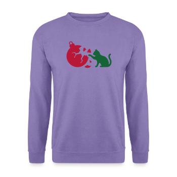 Katze Christbaumkugel Grafik - Unisex Pullover - Lavendel - Vorne