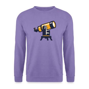 Teleskop Astronomie Grafik - Unisex Pullover - Lavendel - Vorne