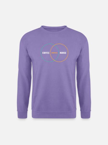 Kaffee-Krankenschwester-Überlebens-Venn-Diagramm - Unisex Pullover - Lavendel