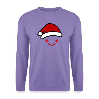 Fröhliches Santa-Gesichtshut - Unisex Pullover - Lavendel - Vorne