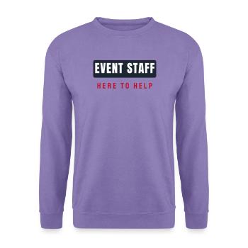 Event Staff Schriftzug Balken - Team Personal - Unisex Pullover - Lavendel - Vorne