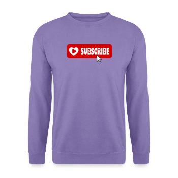 Fabelhaftes Symbol für die Schaltfläche "Abonnieren" des YouTube-Kanals - Unisex Pullover - Lavendel - Vorne