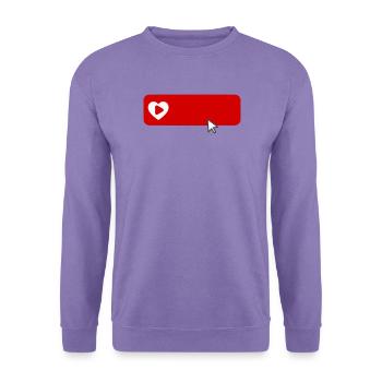 Cooles, von YouTube inspiriertes flaches Symbol für das Abonnieren - Unisex Pullover - Lavendel - Vorne