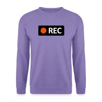 Kamera REC Aufnahmetaste. Aufnehmen, live, rec - Unisex Pullover - Lavendel - Vorne