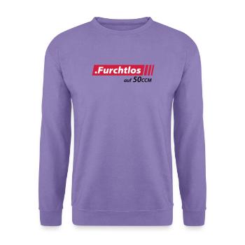 Furchtlos auf 50ccm Stolzer Mofa- und Mopedfahrer - Unisex Pullover - Lavendel - Vorne
