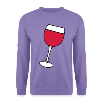 Rotwein im Glas - Unisex Pullover - Lavendel - Vorne