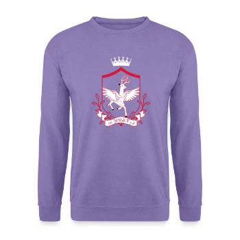 Geflügeltes Reh – edles Wappentier Wald - Unisex Pullover - Lavendel - Vorne