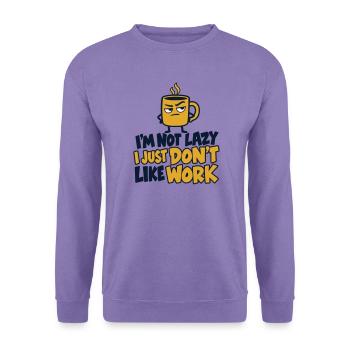 Grummeliger Kaffee-Arbeitshumor - Unisex Pullover - Lavendel - Vorne