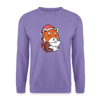 Westlicher Kleiner Panda Niedlich Müde Weihnachten - Unisex Pullover - Lavendel - Vorne