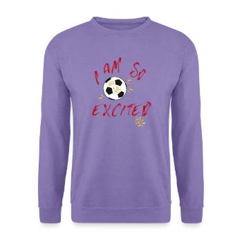 Ich bin so aufgeregt Fußballjubel - Unisex Pullover - Lavendel - Vorne