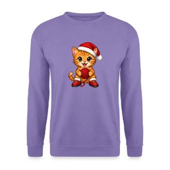 Orange Tabby-Katzengarn Weihnachten - Unisex Pullover - Lavendel - Vorne