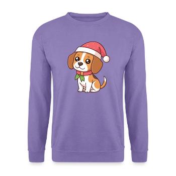 Weihnachts-Beagle-Welpe - Unisex Pullover - Lavendel - Vorne