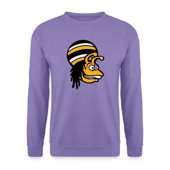 Schnecke Reggae Musik Rasta Haare Mütze Jamaika - Unisex Pullover - Lavendel - Vorne