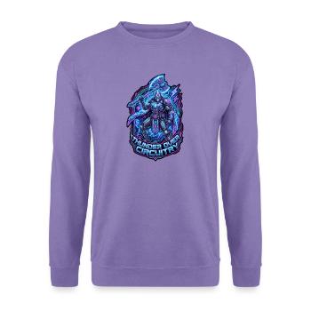 Cyberpunk Thor Neon Synthwave 3D-Schild - Unisex Pullover - Lavendel - Vorne