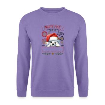 Nordpol Pfötchen im Weihnachtsstil - Unisex Pullover - Lavendel - Vorne