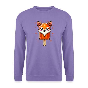 niedliches Fuchs-Eis-Motiv für den Sommer - Unisex Pullover - Lavendel - Vorne