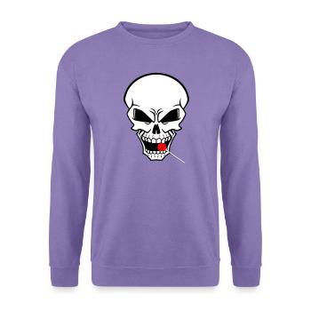 Rebellenschädel mit rotem Lutscher - Unisex Pullover - Lavendel - Vorne