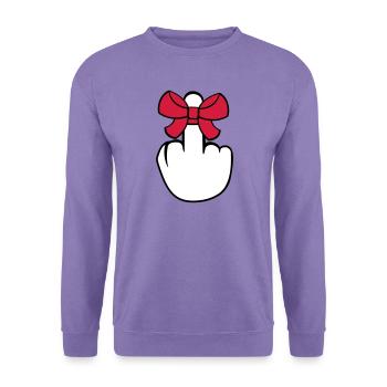wichser mittelfinger zeigen beleidigen fick dich f - Unisex Pullover - Lavendel - Vorne