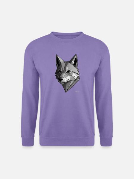 Geometrischer silberner Wolf. - Unisex Pullover - Lavendel