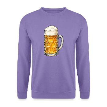 Bierkrug mit Schaum - Unisex Pullover - Lavendel - Vorne