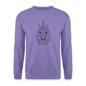 Einhorn Polygon - Unisex Pullover - Lavendel - Vorne