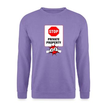 Beschilderung von Privatgrundstücken - Unisex Pullover - Lavendel - Vorne