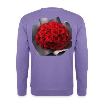 Scharlachroter Rosenstrauß - Unisex Pullover - Lavendel - Hinten