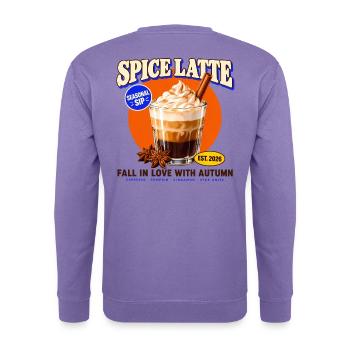 Spice Latte – Verliebe dich in den Herbst - Unisex Pullover - Lavendel - Hinten