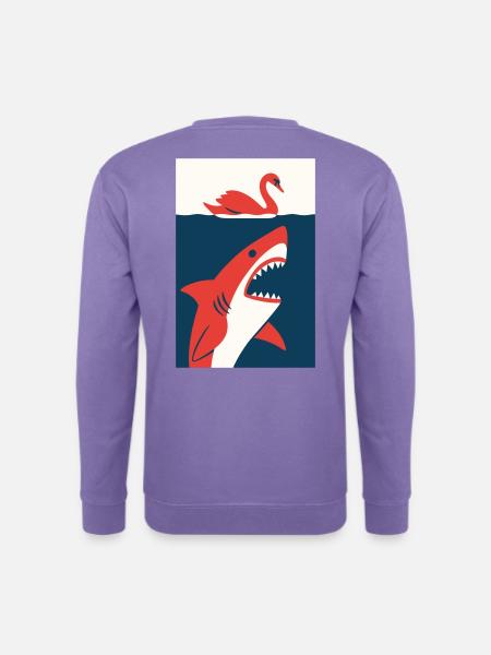 Schwan trifft Hai #2 - Unisex Pullover - Lavendel