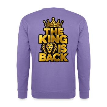 König ist zurück: Goldene Krone - Unisex Pullover - Lavendel - Hinten