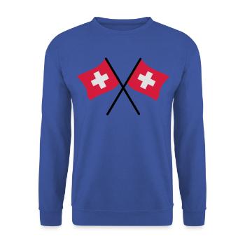 Schweizer Flaggen - Unisex Pullover - Royalblau - Vorne - Alina (178cm) & Michal (187cm)