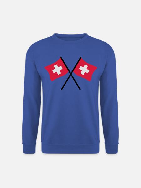 Schweizer Flaggen - Unisex Pullover - Royalblau
