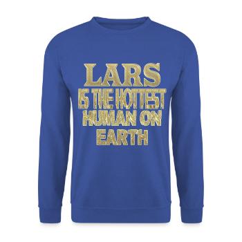 Lars - Unisex Pullover - Royalblau - Vorne - Alina (178cm) & Michal (187cm)