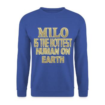 Milo - Unisex Pullover - Royalblau - Vorne - Alina (178cm) & Michal (187cm)