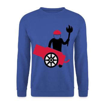 kanone - Unisex Pullover - Royalblau - Vorne - Alina (178cm) & Michal (187cm)