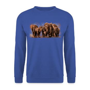 Elefanten - Unisex Pullover - Royalblau - Vorne - Alina (178cm) & Michal (187cm)