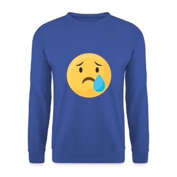 Emoticon Emoji Tränengesicht - Unisex Pullover - Royalblau - Vorne - Alina (178cm) & Michal (187cm)